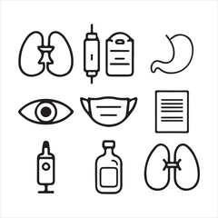 vector set of medical icons.
