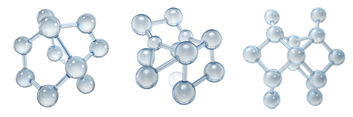 Set For molecular structures isolated on transparent background