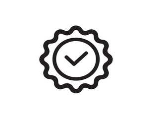 Elegant Badge Check Icon with Stylish Modern Vector Line Design