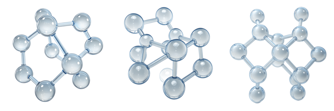 Set For molecular structures isolated on transparent background