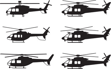 Modern helicopter silhouettes perfect for design needs