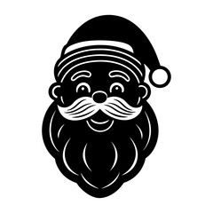 hand drawn style vector of santa claus face 