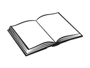 Artistic Book Open Cover Icon in Clear Minimalist Vector