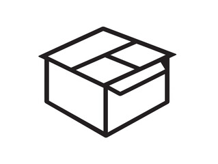 Alternative Box Icon with Sharp Minimalist Line Vector Detailing