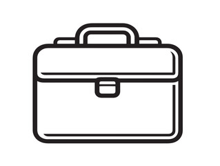 Sleek Business Briefcase Icon in Elegant Clean Line Vector