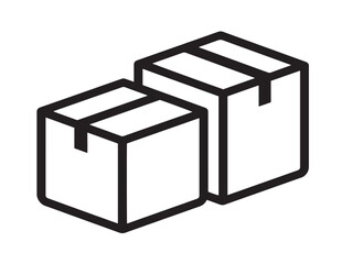 Minimalist Multiple Boxes Icon with Sleek Stylish Line Artwork