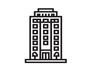 Obraz premium Minimalist Building Icon in Professional Clean Linear Illustration