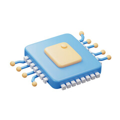 Modern CPU Processor Chip Illustration for Computer Technology Advancement and High Performance Computing
