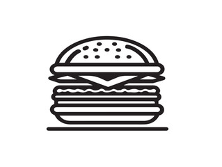 Stylish Minimalist Burger Menu Icon in Contemporary Clean Line Art