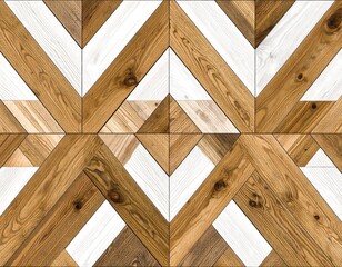 Geometric wood pattern flooring