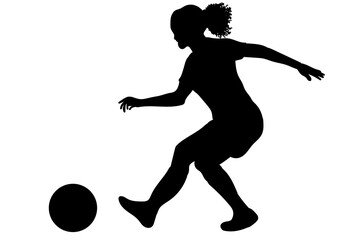 Female soccer player in explosive sprint during counterattack play