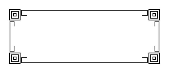 Vector art of rectangle frame with square corner design