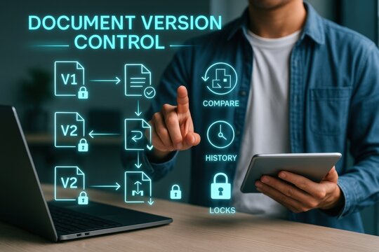 Document version control for improved workflow management in business settings digital environment professional viewpoint technology concept