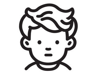 Fototapeta premium Minimalist child head icon illustration in clean vector line art
