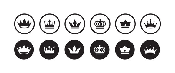 Crowns icon set, Silhouette crown collection,  Crown vector icon,  Vector illustration EPS 10.
