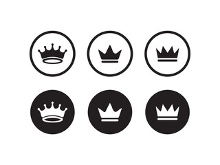 Crown icon set, Royal crown symbol collection, line crown icon, Simple black crown icon, vsctor illustration eps 10.