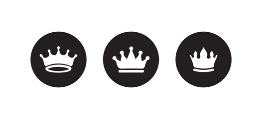 Crown icon set, Royal crown symbol collection, line crown icon, Simple black crown icon, vsctor illustration eps 10.