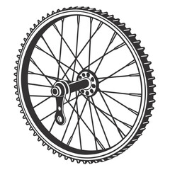 Fototapeta premium Illustration of a bicycle wheel with spokes