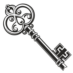 Ornate key, a symbol of access and security
