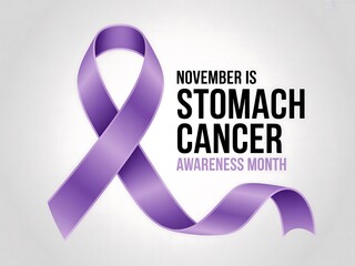 Purple ribbon signifies november stomach cancer awareness month promoting education and support for patients and research