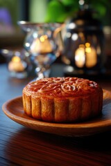 Crispy Red Pineapple Tart on a Wooden Platter