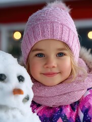 Winter Fun with a Snowman