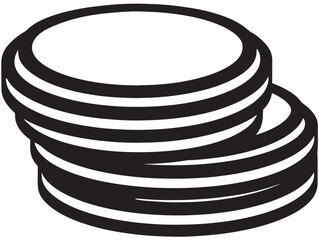 Minimalist coins symbol illustration in clean professional vector line art