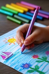 Creativity in Action: A Child's Watercolor Drawing