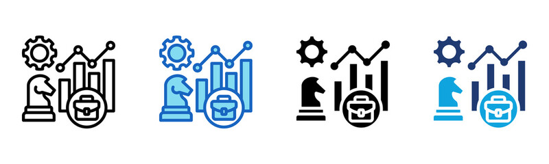 Obraz premium Business Strategy icon Multi Style Vector Illustration