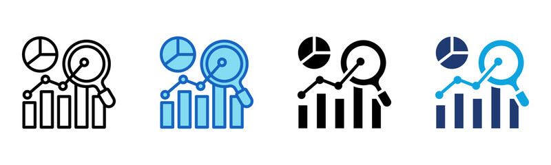 Market Research icon Multi Style Vector Illustration