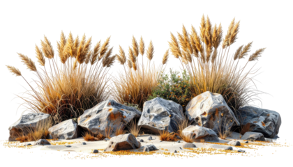 Desert grasses and rocks
