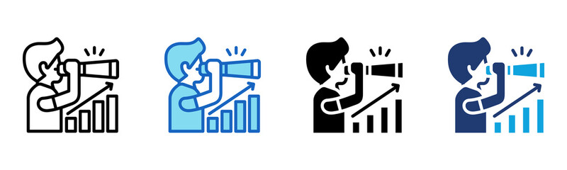 Growth Vision icon Multi Style Vector Illustration