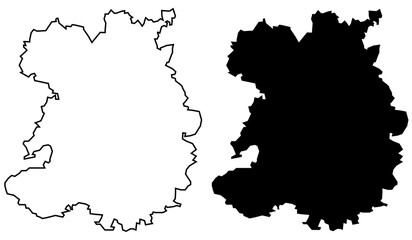 An outline and silhouette of the county of Shropshire in the UK, Travel concept graphic element