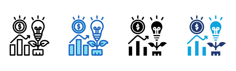 Investment Idea icon Multi Style Vector Illustration