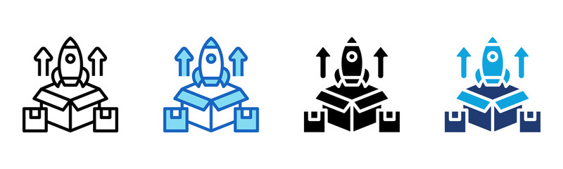 Product Launch icon Multi Style Vector Illustration