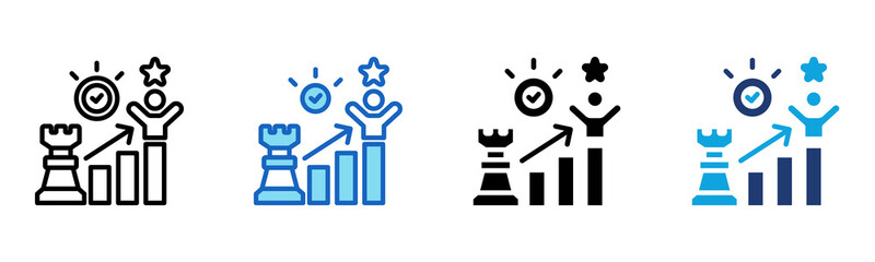 Success Strategy icon Multi Style Vector Illustration