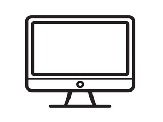 Elegant Computer Icon with Modern Line Design
