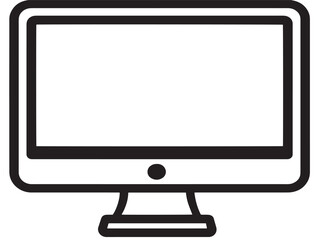 Professional Computer Symbol in Minimalist Vector Art Style