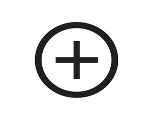 Modern Cross Circle Symbol with Minimalist Vector Design