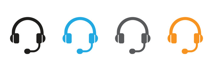Headset icons represent seamless communication for call centers and tech support, ensuring customer satisfaction and efficient service in a digital world.