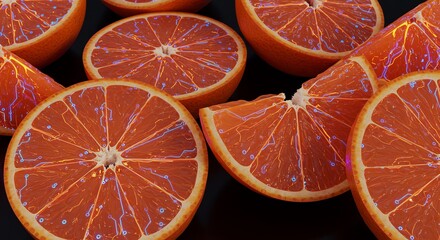 Futuristic Orange Circuit Concept