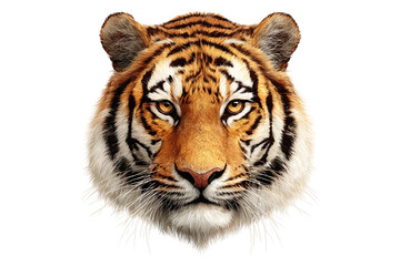 Fototapeta premium Majestic tiger face close up isolated on transparent background