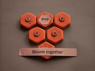 Creative Hexagonal Steps with Inspirational Words on Wall