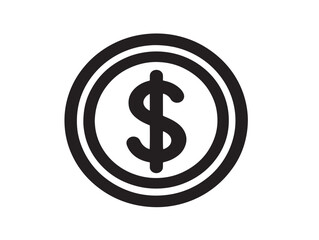 Elegant Dollar Symbol with Minimalist Vector Line Style