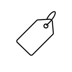 Fototapeta premium Blank price tag in simple outline design for labeling items 