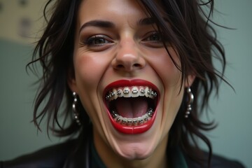 Punk Rock Vocalist Rocking Metal Braces