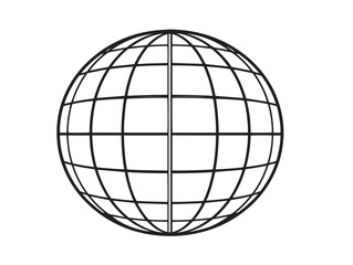 Minimal globe vector icon in refined simple attractive artistry