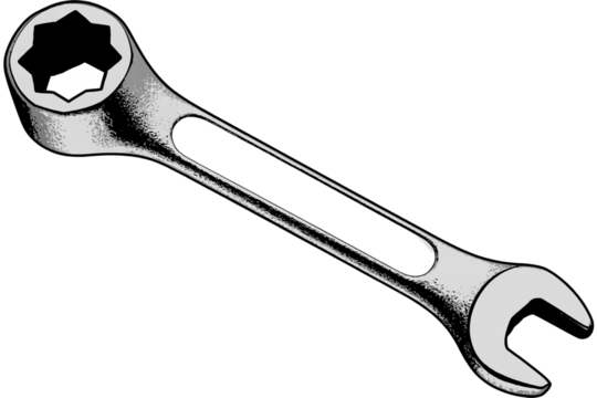 Combination wrench hand tool vector illustration for repair and service

 - Powered by Adobe