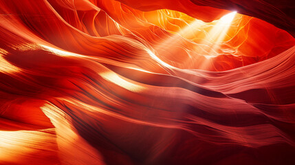 Sunlit Sandstone Waves in Red Slot Canyon