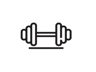 Stylish dumbbell icon in refined bold clean minimal artistry